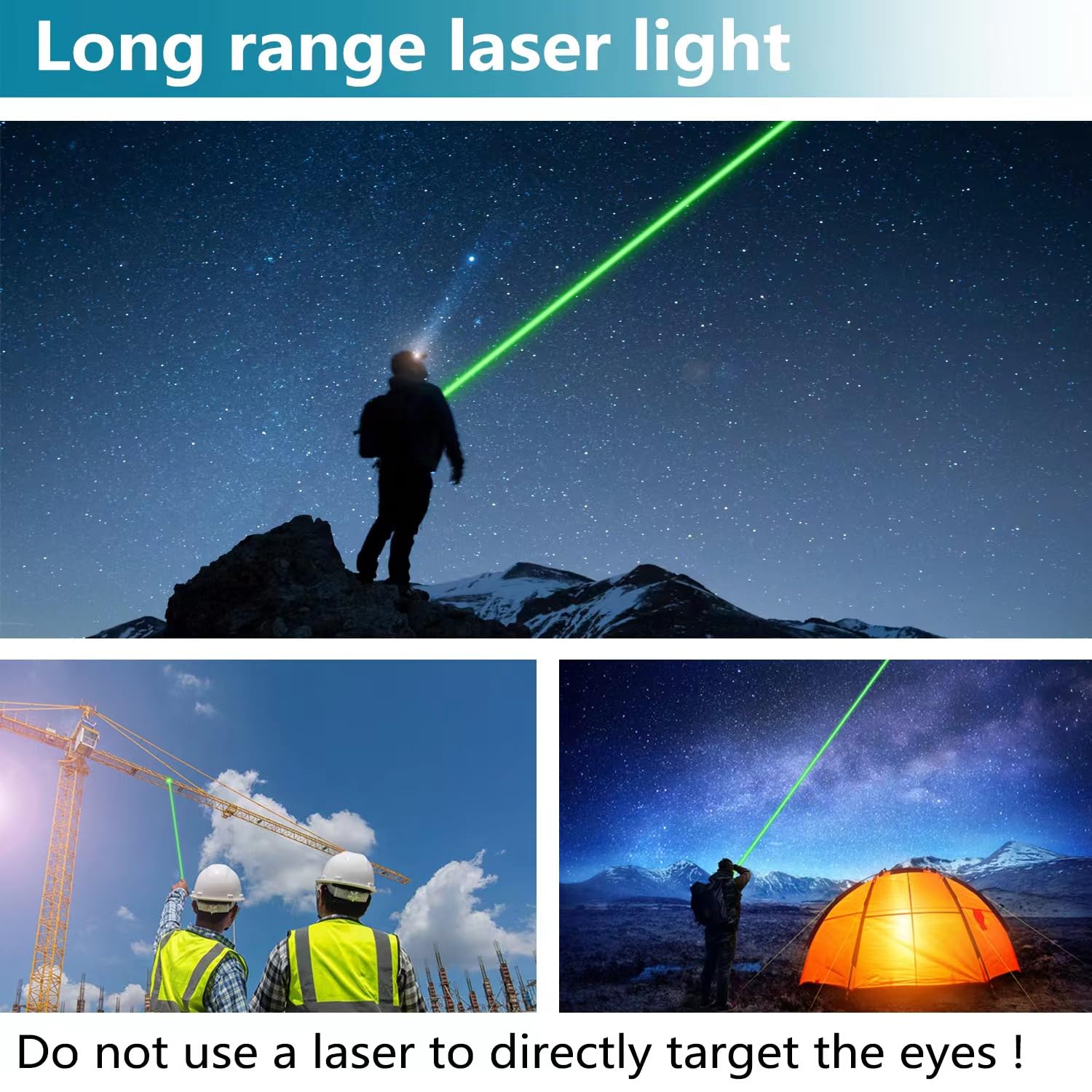 Green Laser Pointer High Power Green Beam Light Long Distance Range for TV/LED/LCD Screens Tactical Flashlights for Hiking/Presentation Office/Outdoor — view 3