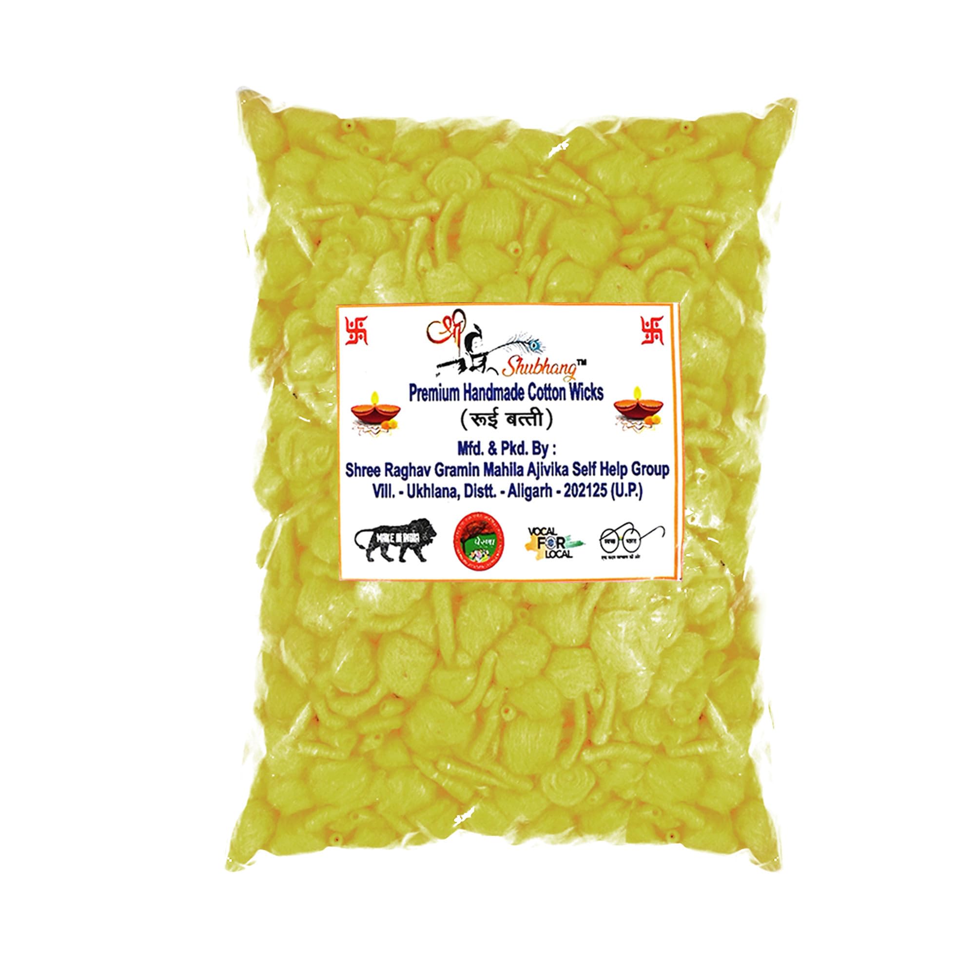 SHREE SHUBHANG Pure Phool Batti Round Cotton Wicks for Diya, GOL Diya Batti Ghee Wick Homemade Batti for Puja Yellow Pack of 1500 Pieces-image-47