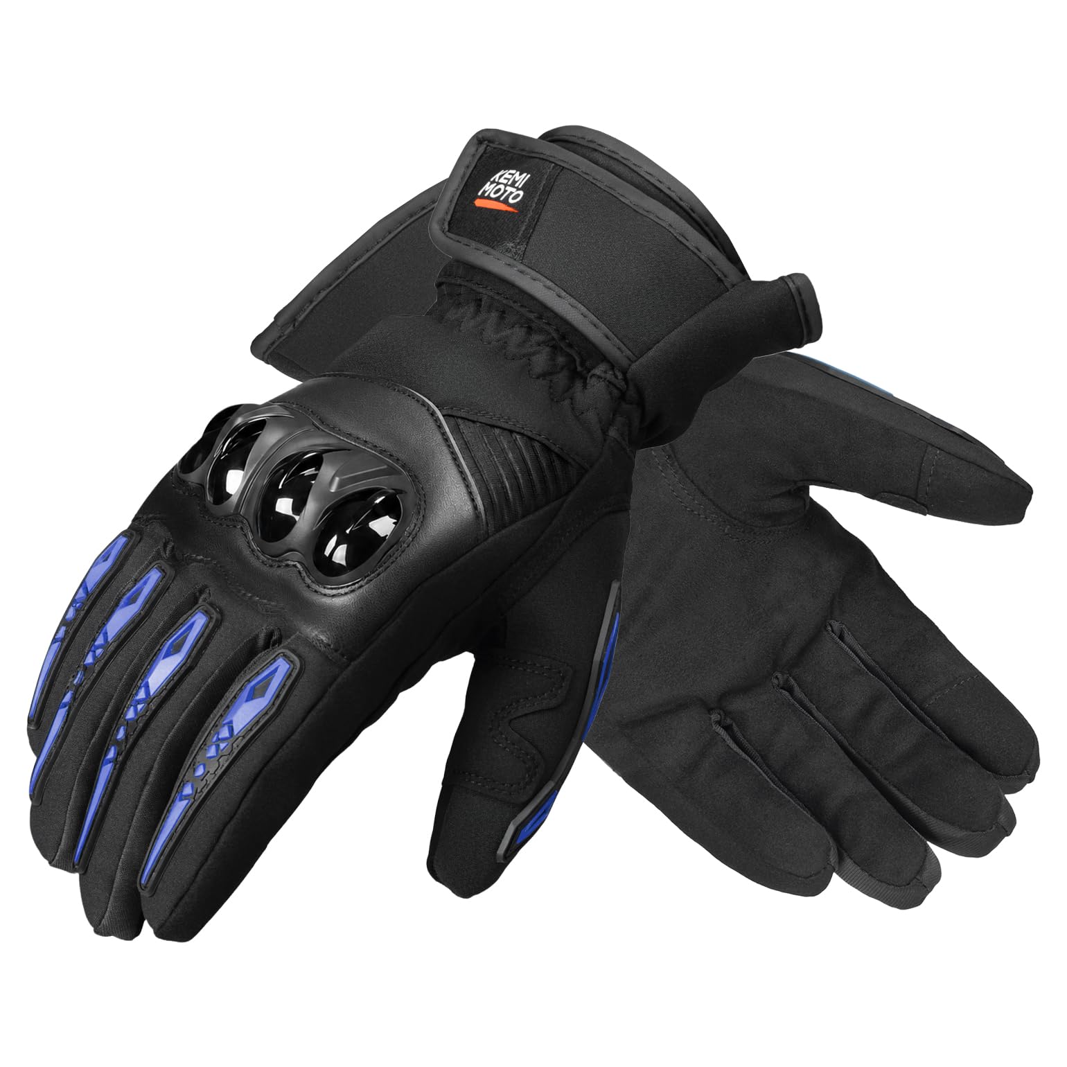 KEMIMOTO Guanti Moto Invernali Guanti da Moto Invernali per Uomo Donna, Caldi Guanti Moto Antivento con Funzione Touchscreen per Motociclismo, Sci, Ciclismo, Campeggio