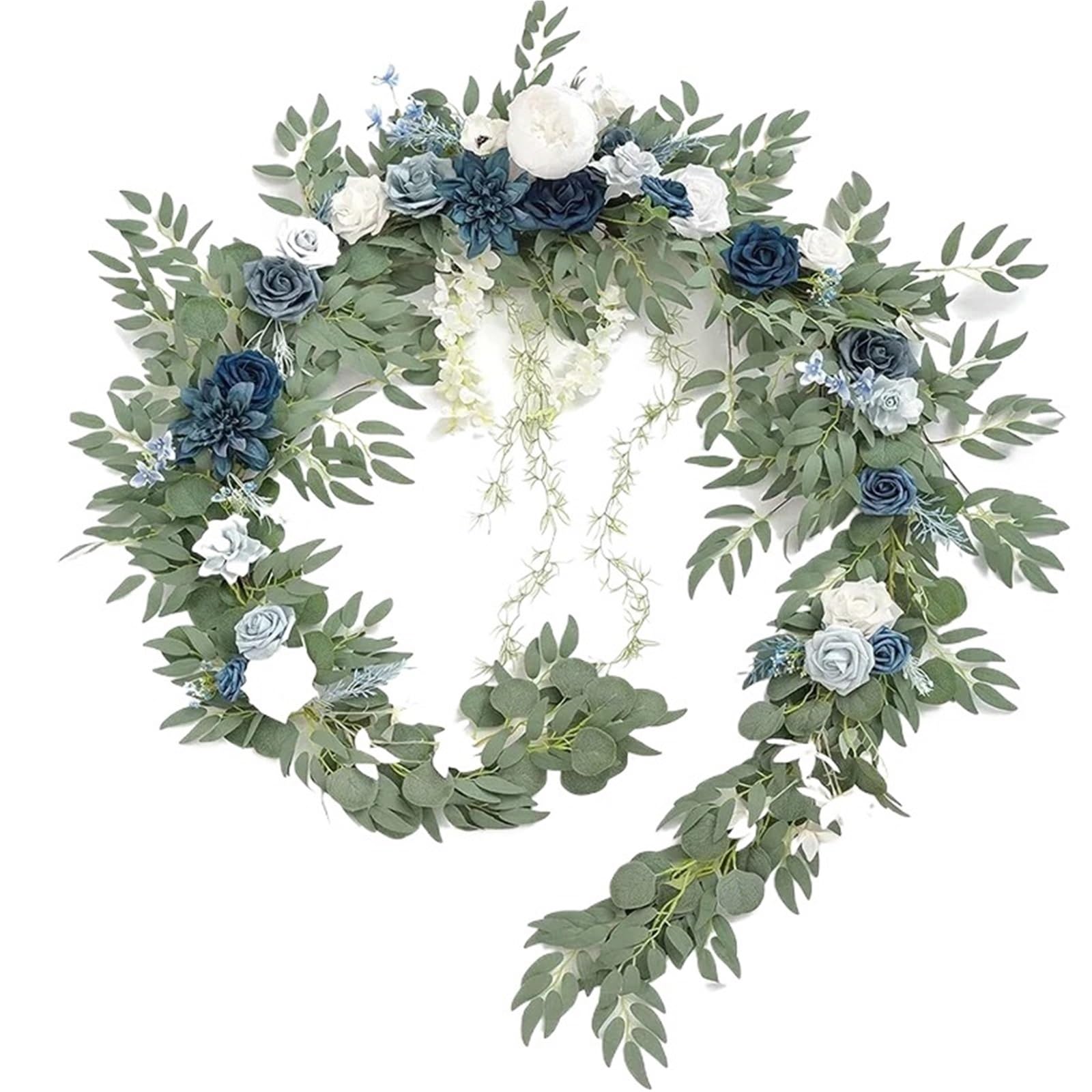 Künstliche Rosenranken 1,8/2,7 M Künstliche Blumen Hochzeit Girlande Mit Rose Hochzeit Tisch Mittelstücke Boho Braut Dusche Dekoration Kranz für Hochzeitsdeko(2.7M Style A)