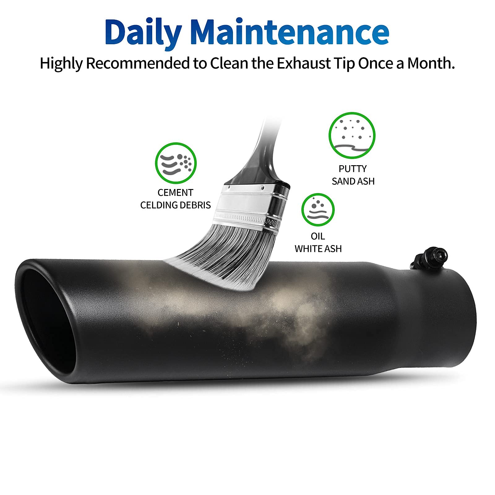 AUTOSAVER88 2.5 Inch Inlet Black Exhaust Tip, 2.5" Inlet 3" Outlet 12