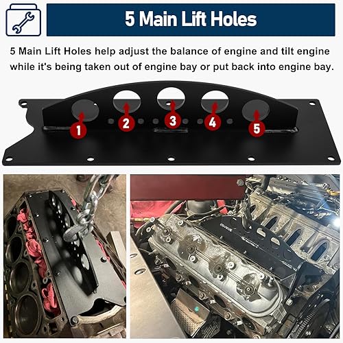 Miniatura 3 de Placa de elevación del motor LS para grúa de elevación del motor compatible con Chevy LS Series LSX LS LS1 LS2 LS3 LQ4 6.0 6.2 5.3 4.8 Gen III IV