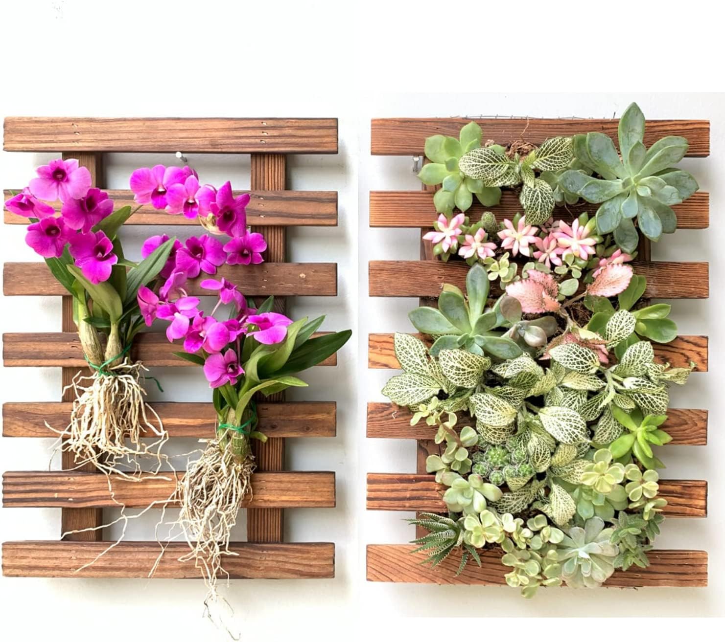 EMIWUD FURNITURE Wall Planter - Hanging Wooden Wall Planter for Indoor Outdoor Plants Wall Mount Planter, Air Plant Holder, Wooden Trellis for Climbing Plants (Set of 2 (45 cm)) (B0CCL5HJ5Q) Amazon Price History, Amazon Price Tracker