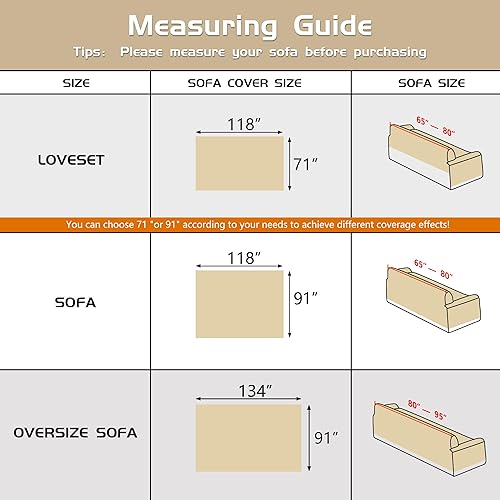 Miniatura 7 de MEETSKY Fundas para sofá de 3 cojines, fundas decorativas lavables para sofá modular, funda de mezcla de felpilla suave para sala de estar, 91 x 134
