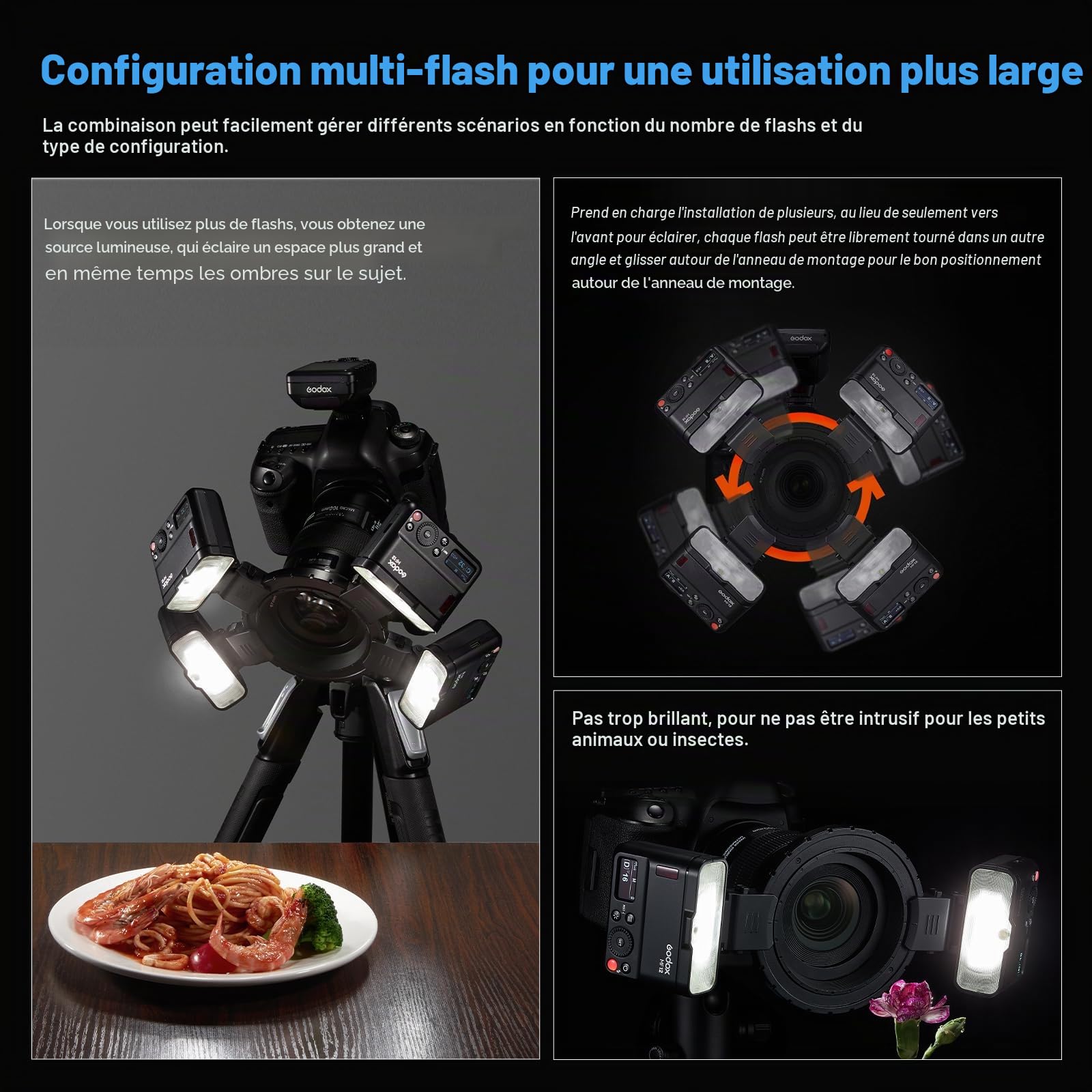 GODOX MF12-K2 Macro Flash avec XproII-C, filtre coloré, 2,4 G Wireless Control, TTL/M, batterie au lithium 3,7 V/6,29 W, compatible avec Nikon, Sony, Canon, Fuji, Olympus