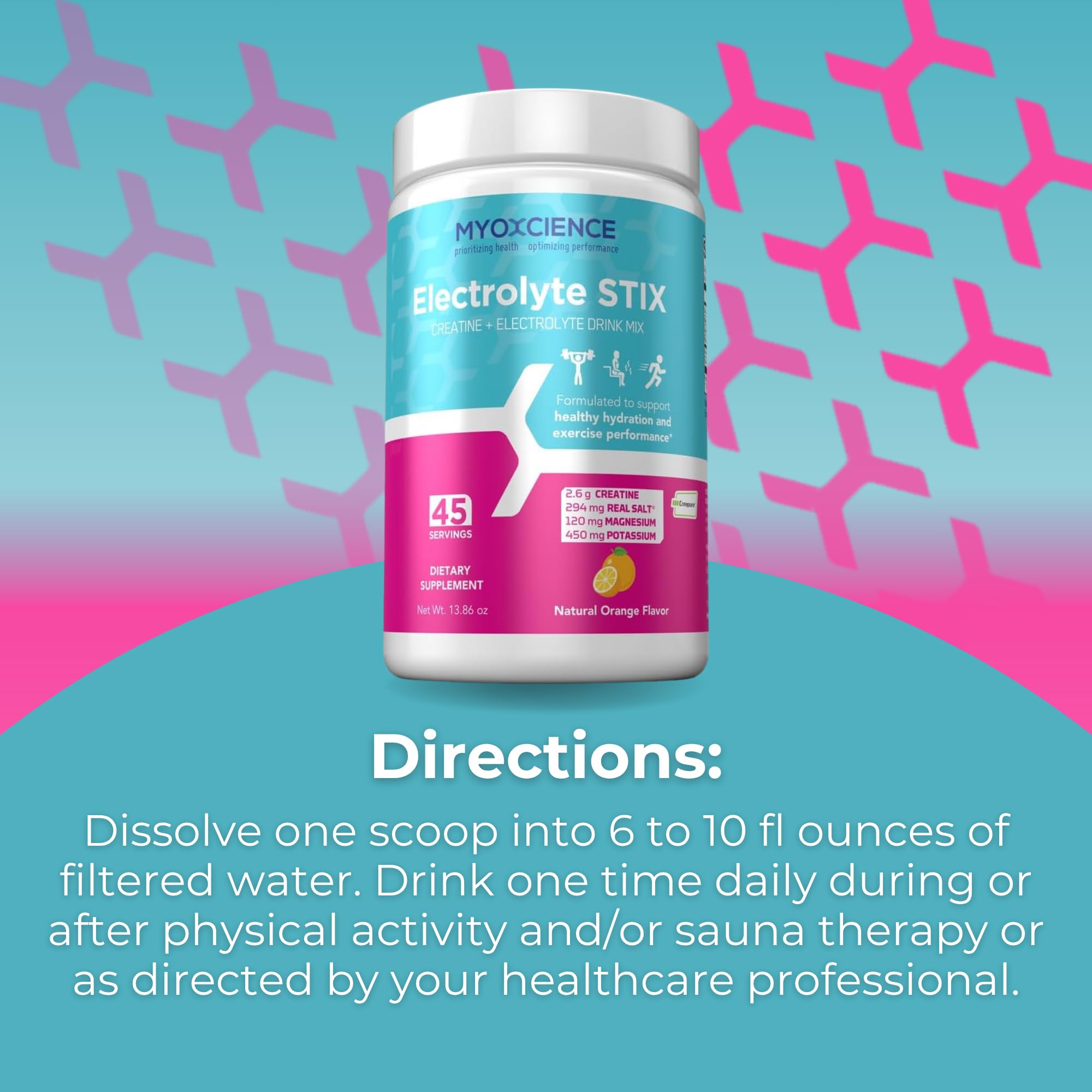 MYOXCIENCE Electrolyte STIX | Natural Orange Flavor | 45 Serving Jar — Amazon image 8