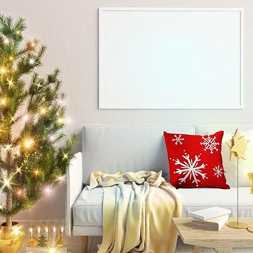 Miniatura 4 de Scceatti Fundas de almohada de Navidad con cremallera cuadrada de 18 x 18 pulgadas, funda de cojín de invierno corta de felpa esponjosa de moda para