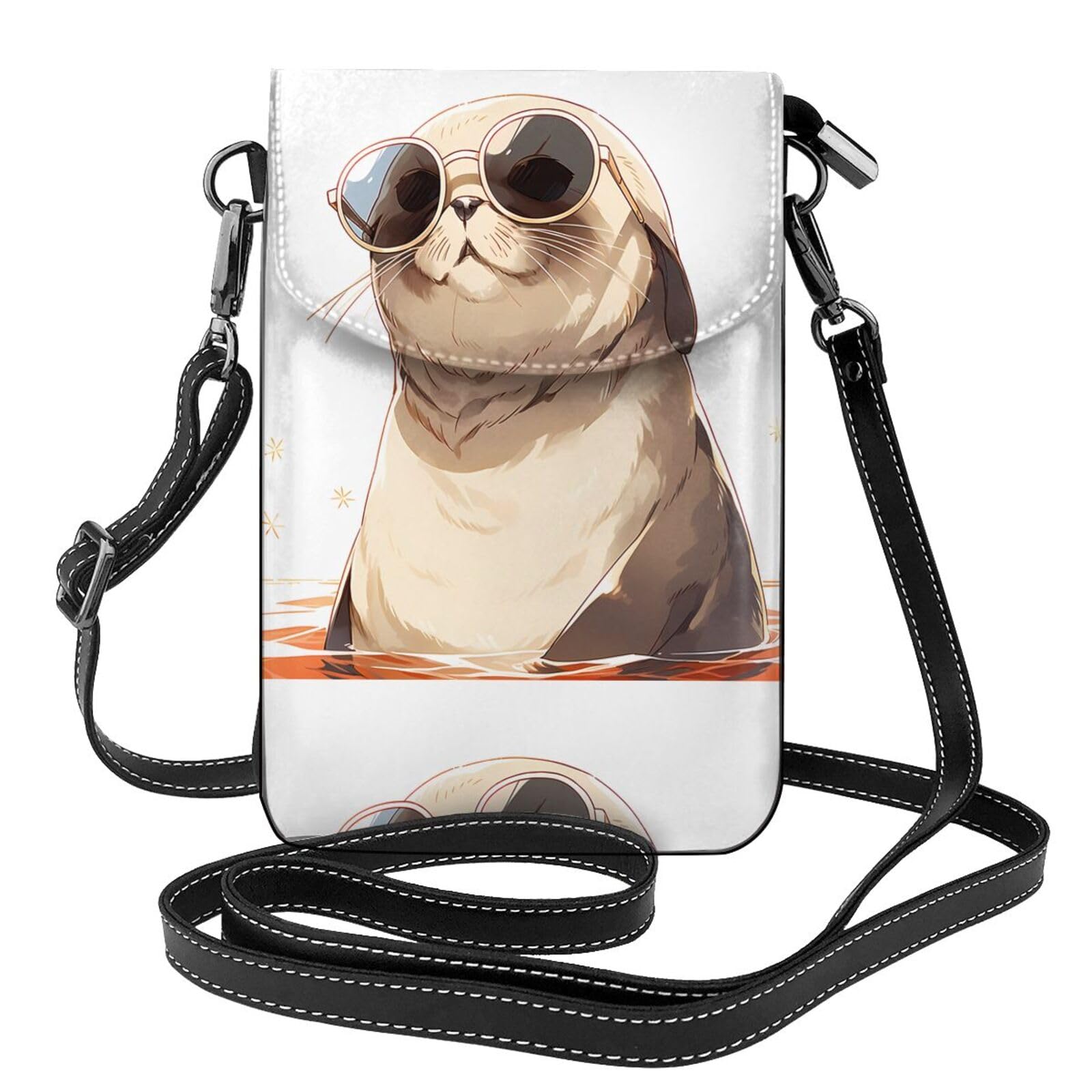 Petit sac à main pour téléphone portable en cuir YYHWHJDE motif phoque