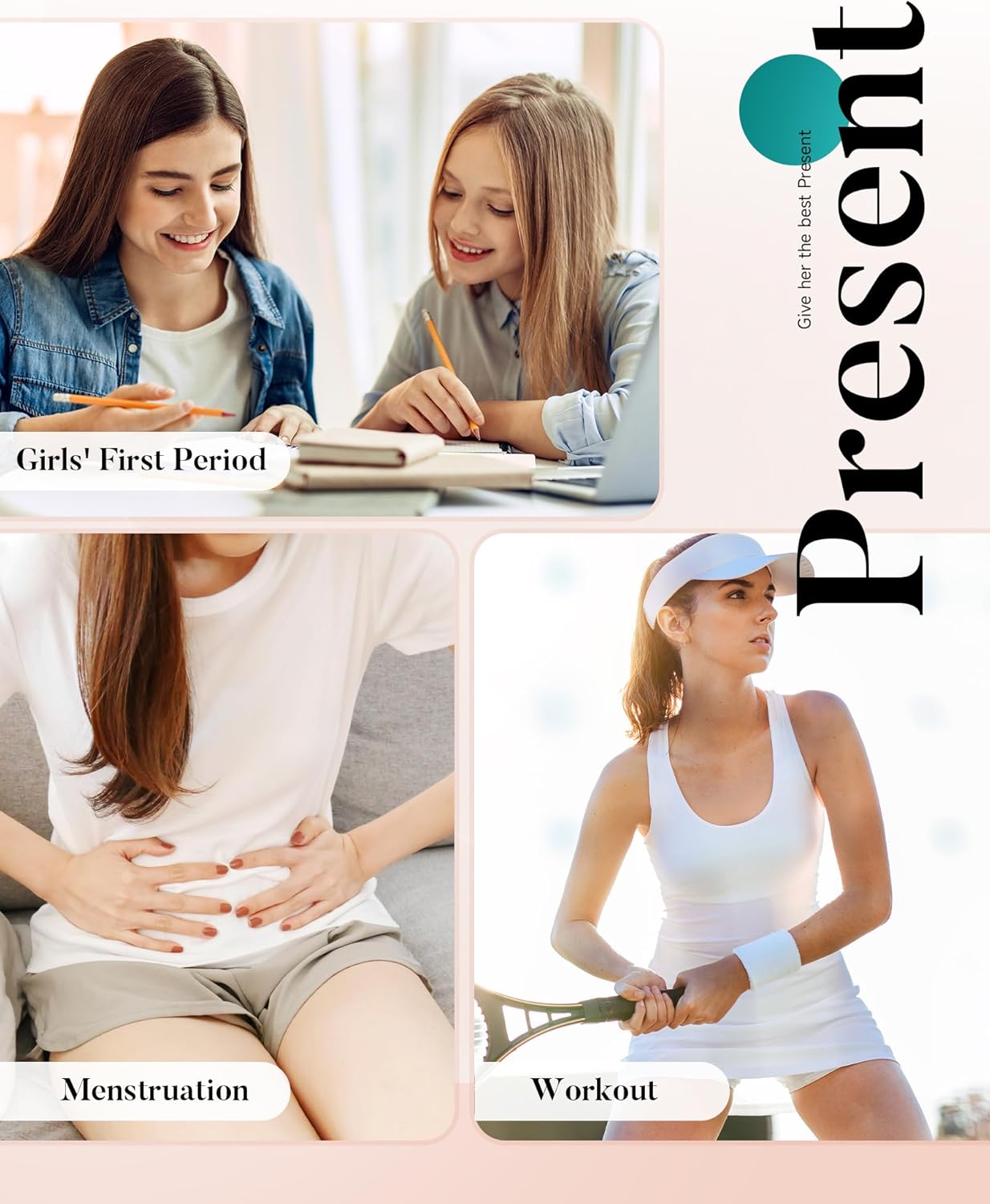 PULIOU Period Underwear for Women Heavy Flow High Waisted Menstrual Panties Teens Cotton Postpartum Hipster 3 Pack Black - Image 6