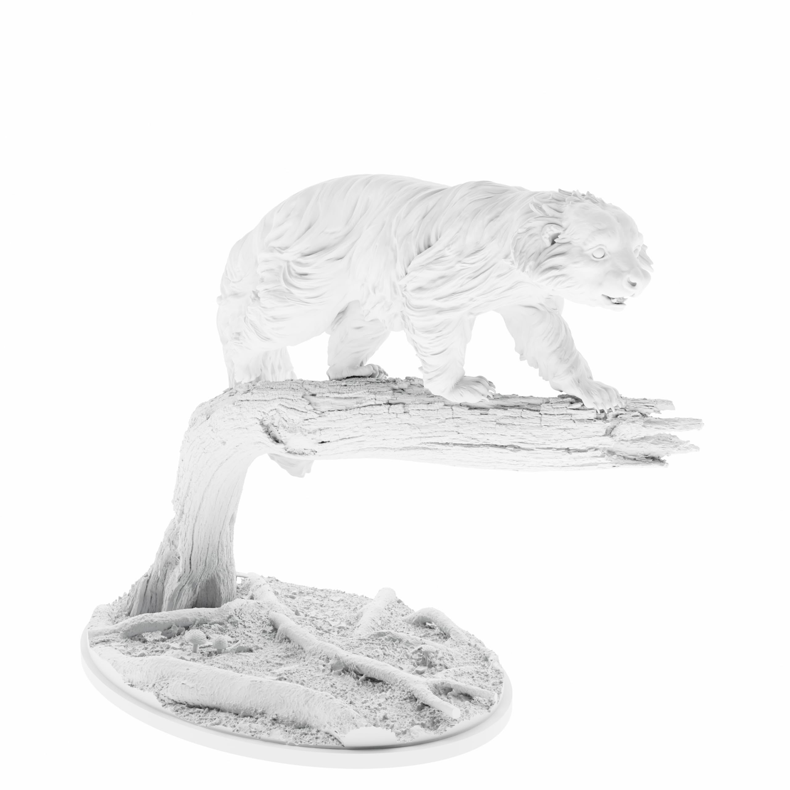 Animal figurine | Binturong - Bear Cat | 3D Printed Resin Figurine, Unpainted, Assembly Required, Tabletop Display Model (White)