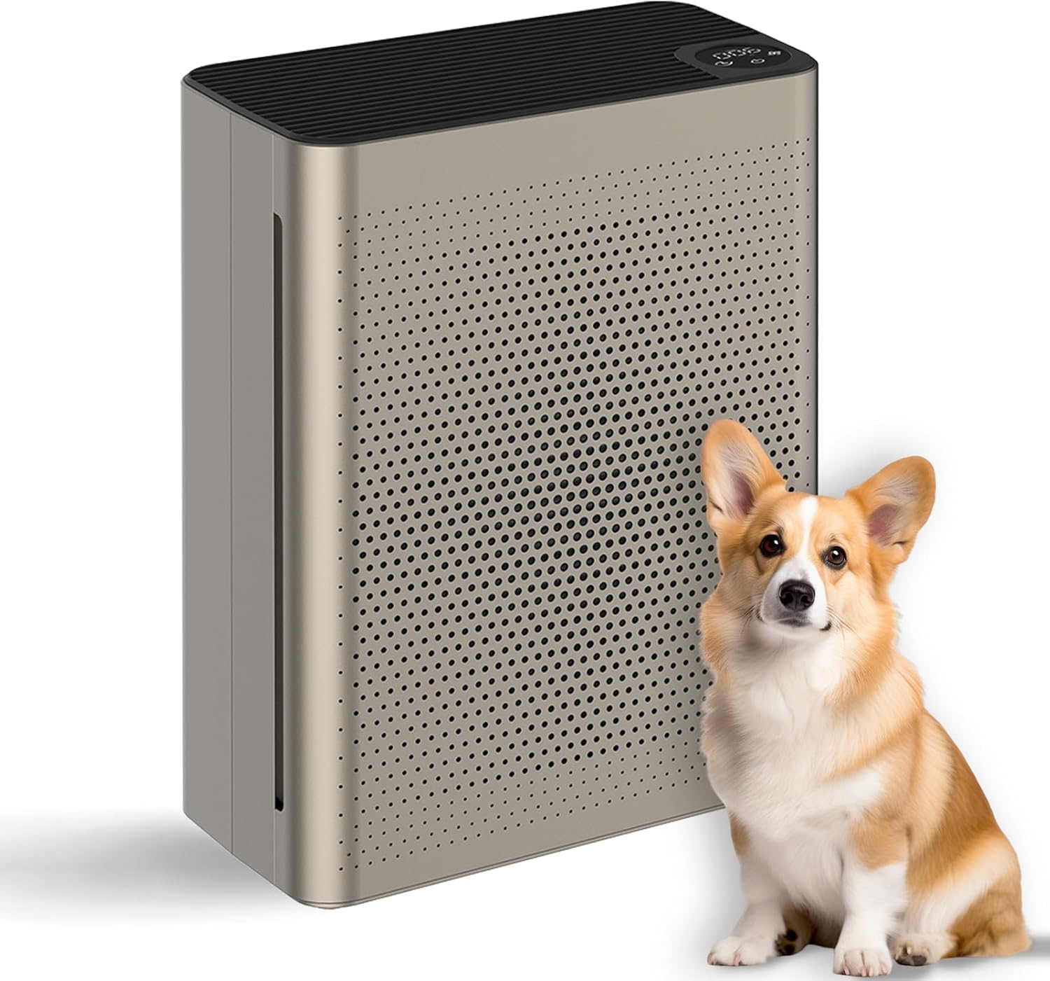 Air Puifiers for Home Large Room up to 1076 Ft² in 1 Hr with Automatic Function,Air Quality Monitor,Negative ion purification,Sleep Mode,24db,HEPA for Allergies,Smoke,Pet Hair (gold)