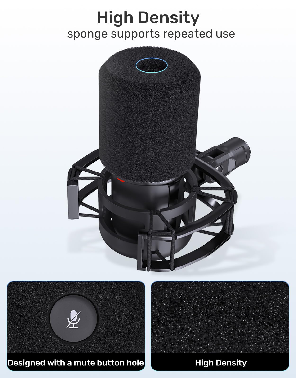 Suspension Anti-choc Personnalisée Pour Microphone HyperX SoloCast - Réduit Vibrations Et Bruit - Compatible Pieds Standard 5/8" Et 3/8"
