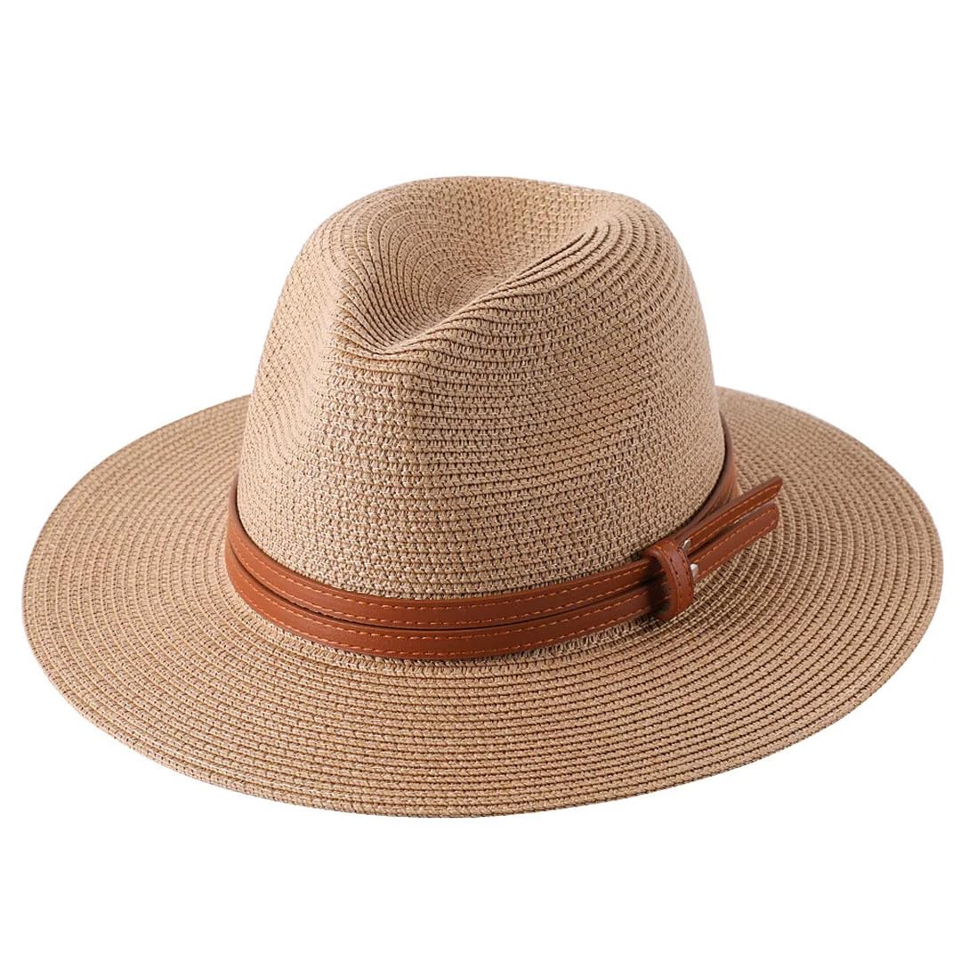 Natürlicher Panama-Hut mit weicher Form, Strohhut, Sommer, Damen/Herren, breite Krempe, Strand, Sonnenkappe, Fedora-Hut