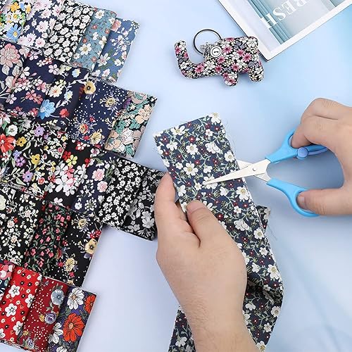 Vista 11 de 45 rollos de gelatina de tela, tiras de tela de rollo de gelatina para acolchar, tela de acolchado de algodón artesanal de retazos, algodón de Serie