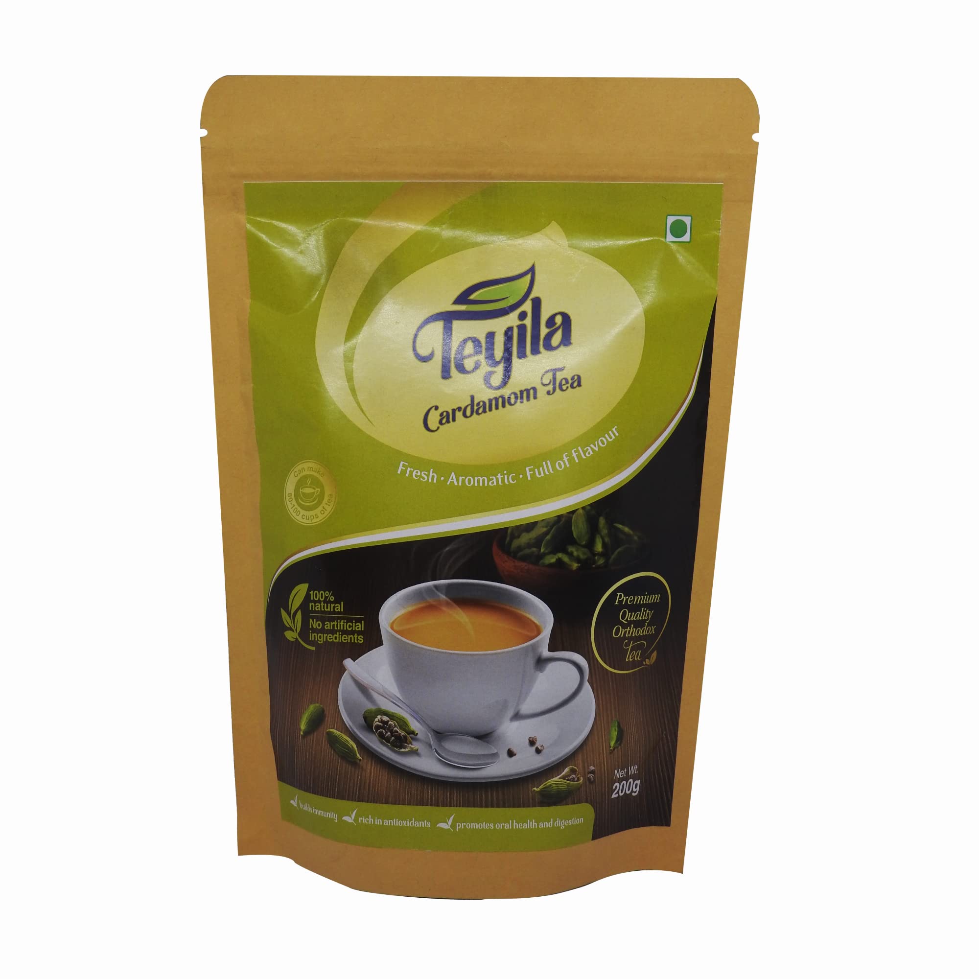 Teyila Organic Cardamom Tea, Elaichi Chai, Treats Cold and Cough - Rich in Flavour Black Orthodox Tea - 200 grams (B0BVMFDCLQ) Amazon Price History, Amazon Price Tracker