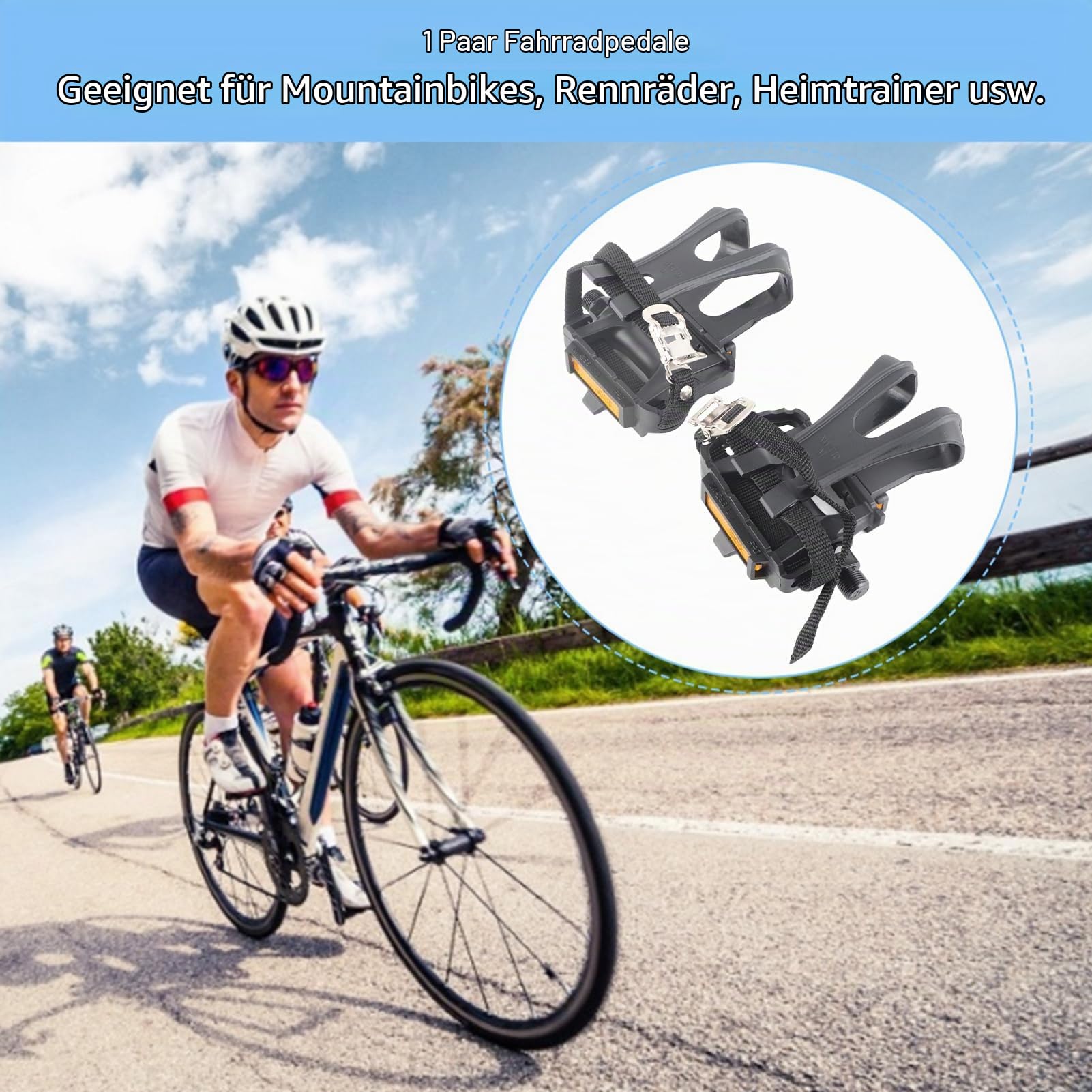 riemenpedale rennrad Pedale mit Riemen, Pedale Mountainbike Pedale Fahrradpedale mit Zehenclip-Riemen, 1 Paar Nylon-Radpedale mit integrierten Zehenclips Käfiggurte für Outdoor-Fixie-Mountainbikes, und Indoor Sport & Freizeit fetish clothing Die schnellsten Reifen mit Farbe:Amber