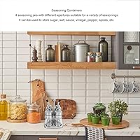 Vista 5 de 4 recipientes de condimentos para encimera, de acero inoxidable 304, tarros de especias para condimentos, botellas de especias con soporte base