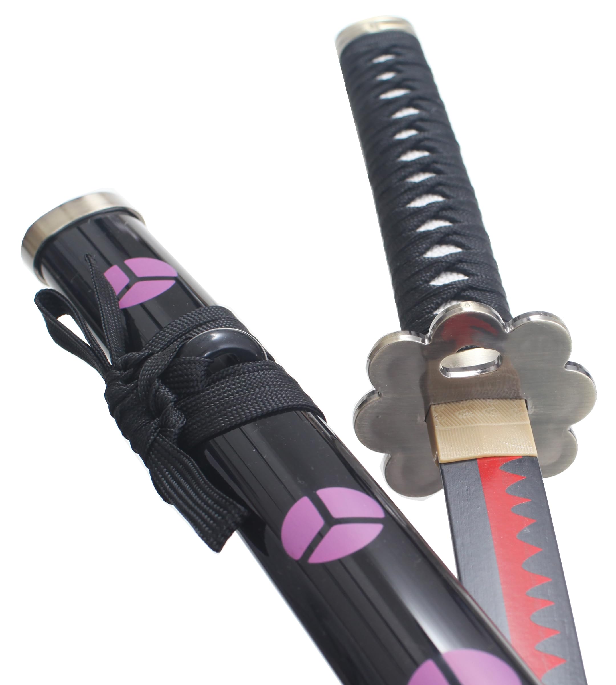 One Piece Katana en Bois Zoro Shusui Replique Epee Sabre Ceinturon Noir