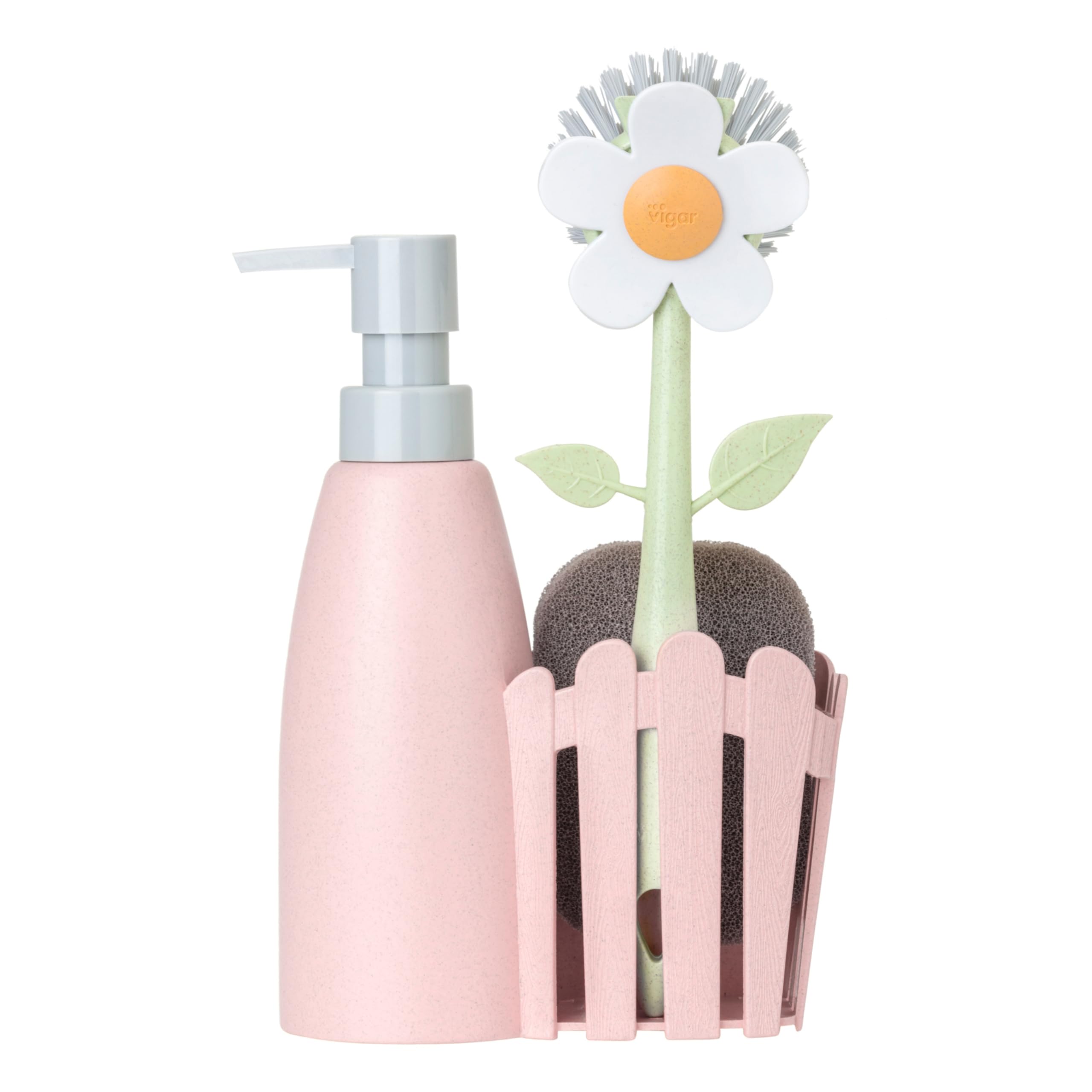 Vigar - Set Lavello - Spugna, Spazzola, Spatola e Dosatore di Sapone