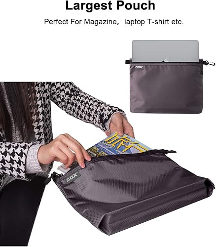 Miniatura 2 de GOX Paquete de 3 bolsas de aseo de viaje para hombres, organizador de equipaje de mano, bolsa con cremallera, bolsa portátil para cosméticos,