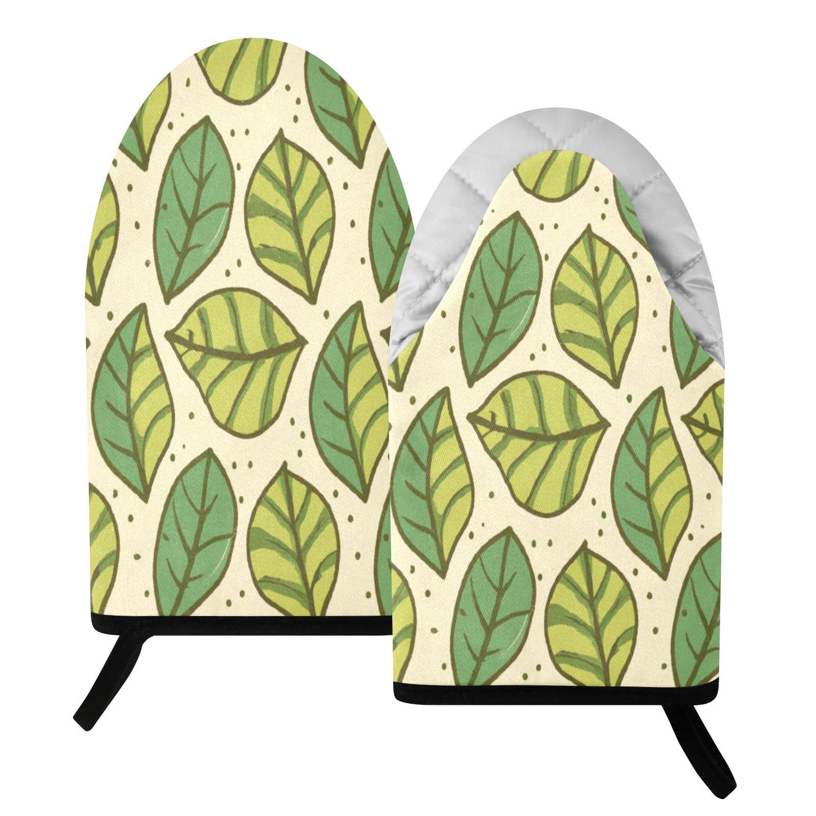 BURSTDDY Leaves Oven Mitt,Heat Resistant Kitchen Mitts for Cooking
