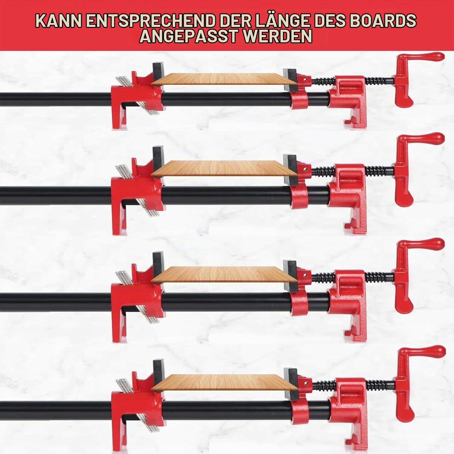 4 Stck Rohr-Schraubzwinge 3/4 Zoll Rohrklemmen Schnellspanner Clamp Rohrzwingen Holzklemmensatz＆KorpuszwingeSchlauchschellen für Schlauch, Rohr, Kabel