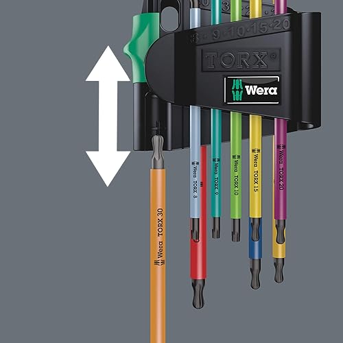 Miniatura 7 de Wera 05024335001 967/9 TX BO Multicolour 1 L-key set for tamper-proof TORX® screws, BlackLaser, 9 pieces