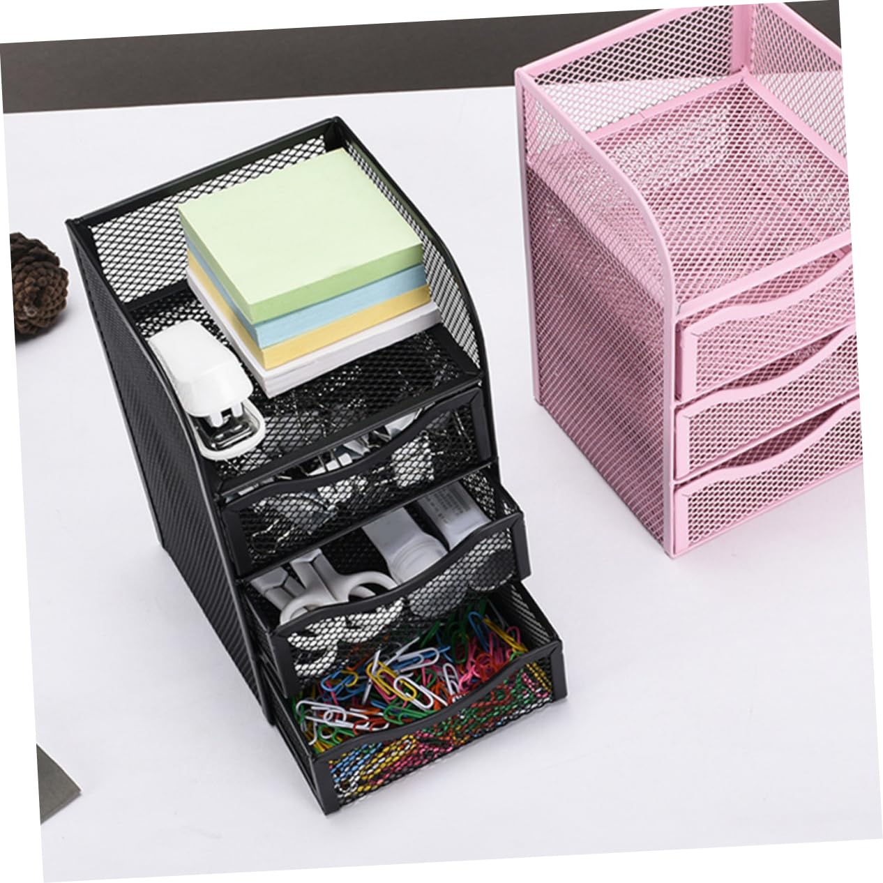 Gatuida Organizador de Escritorio Cajones Metálicos Caja Organizadora Pequeña para Suministros de Oficina y Almacenamiento Compacto para y Accesorios