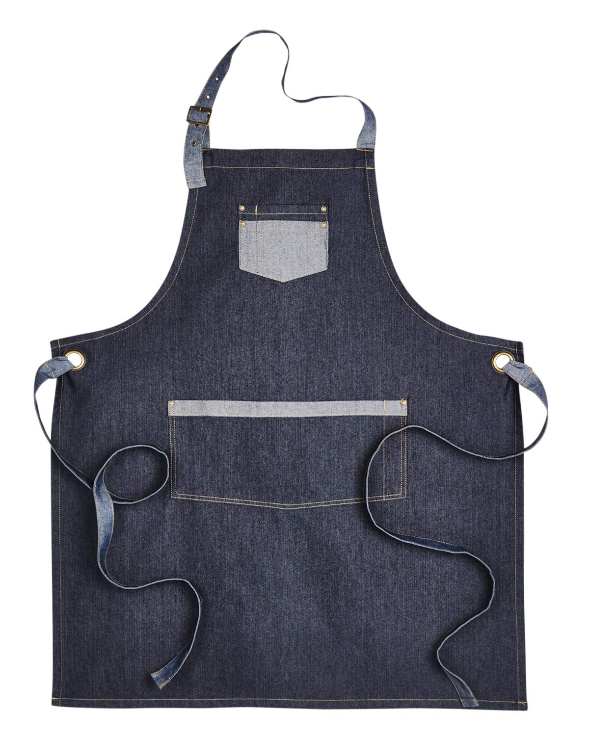 Unisex Domain Contrast Denim Bib Apron OS INDIGO DENIM