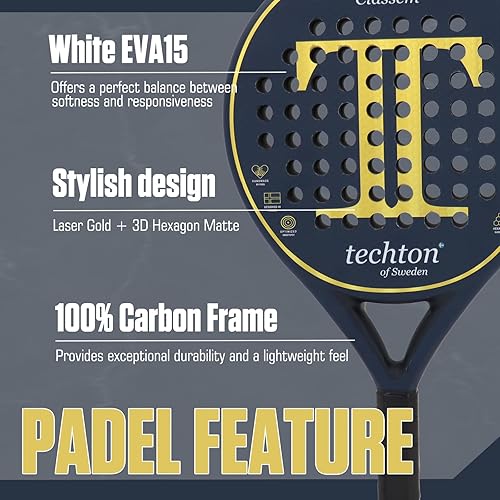 Miniatura 2 de Padel Racket with Carbon Fiber Surface & EVA Memory Foam Core  Lightweight, Well-Balanced Padel for Beginners and Intermediate Players  Includes