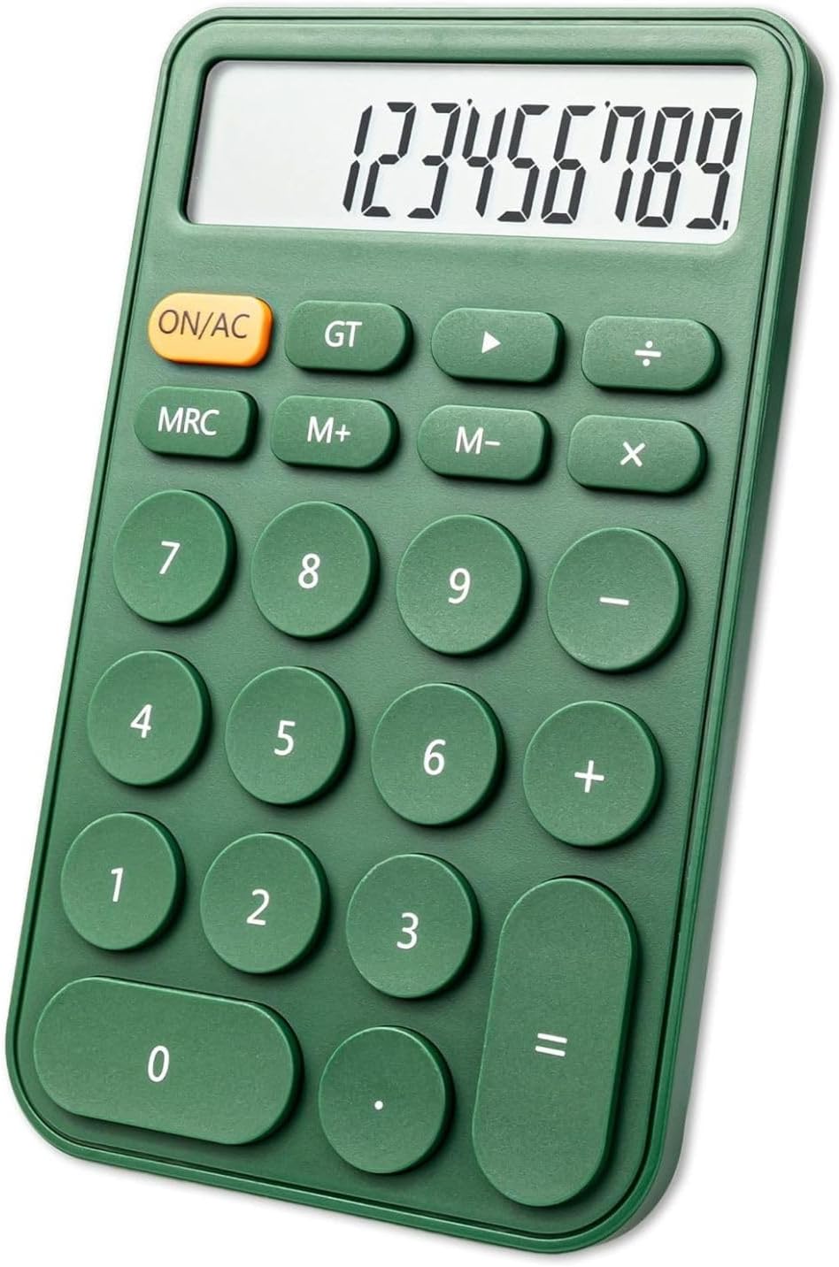 Cute Mini Calculator with Large LCD Display, 12-Digit Buttons, Automatic Sleep Mode – Office Accessories, Study Material & Stationery Items for Calculations in School, College, Office, Home - Green
