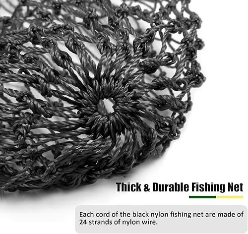Miniatura 6 de Dovesun Red de pesca Red de aterrizaje de peces, red de repuesto plegable para pesca de agua dulce y salada, red de repuesto verde/negro, 2 colores,