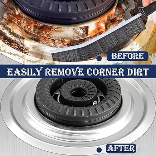 Miniatura 5 de Cepillo de limpieza de hendiduras, cepillo de limpieza de cerdas duras, cepillo de mano de ranura larga, herramienta de limpieza de hendiduras para