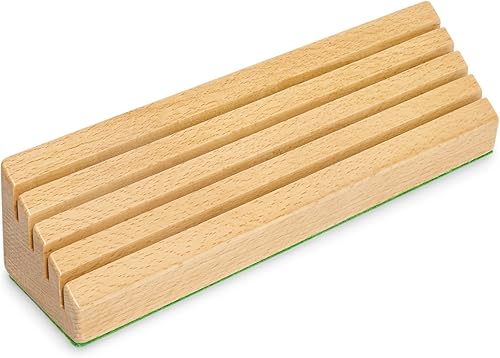 Miniatura 3 de 9.85 pulgadas - Soporte para cartas de haya maciza de tamaño estándar, juego de 2 piezas, almacenamiento de tarjetas