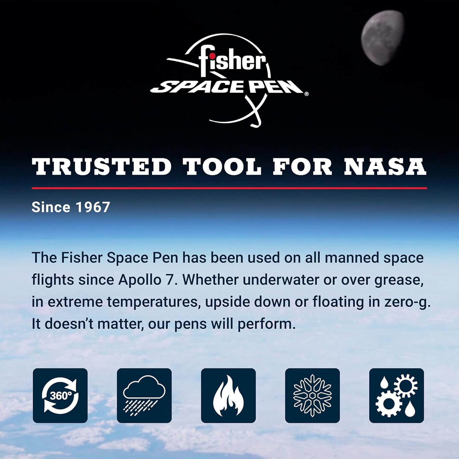 Fisher Space Pen Supernova Rainbow Titanium Nitride Bullet Pen, Pressurized Ballpoint Pen, Compact Size, Writes Upside Down, Extreme Temperatures, Black Ink, Medium Point, Gift Box, Made in USA