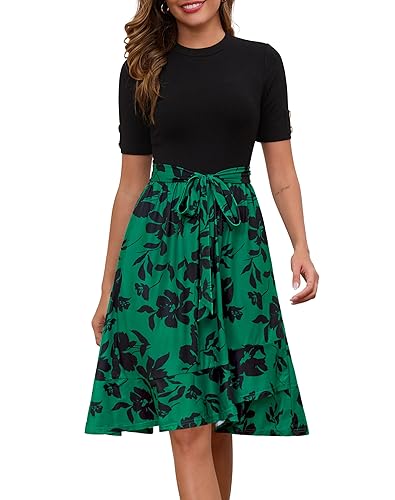 Annebouti Womens 2026 Short Sleeve Summer Spring Ribbed Modest Semi-Formal