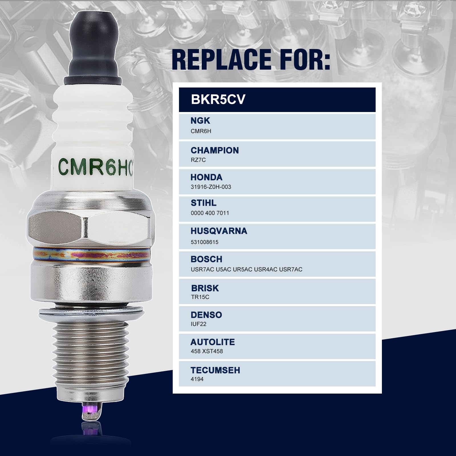 【チッチ777】 Amazon.com: CMR6H Spark plug for NGK CMR6H 3365 Champion RZ7C