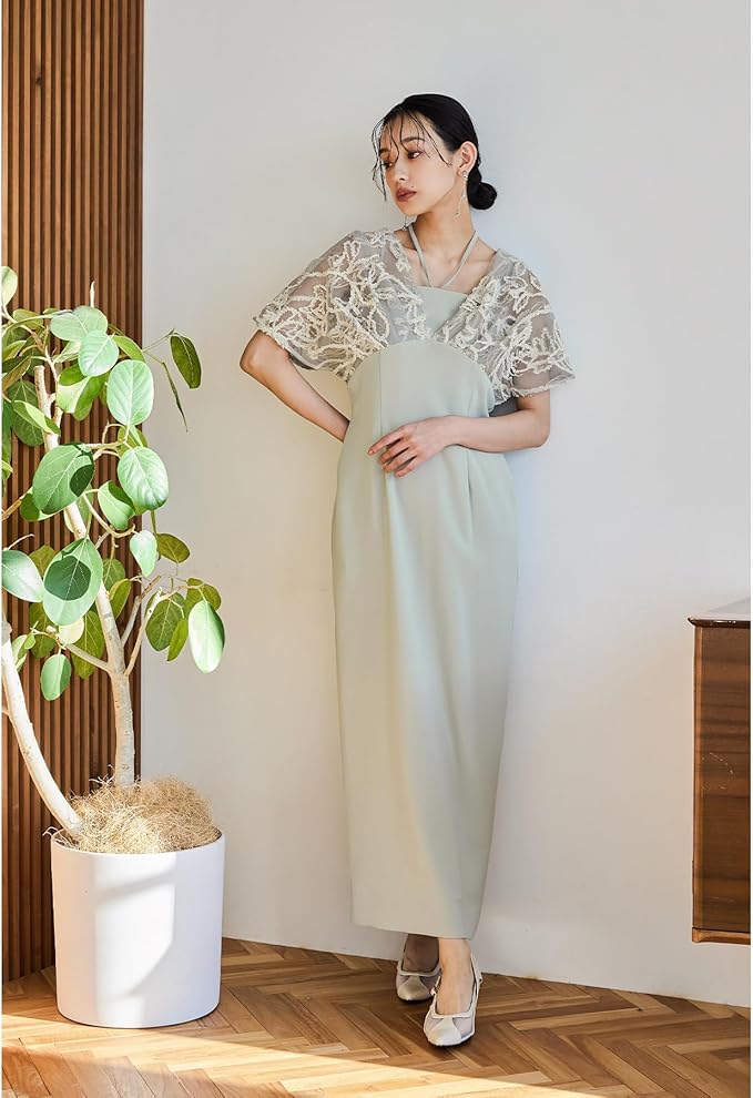 Amazon.co.jp: [niana] フェザーフラワーレイヤードドレス パーティー