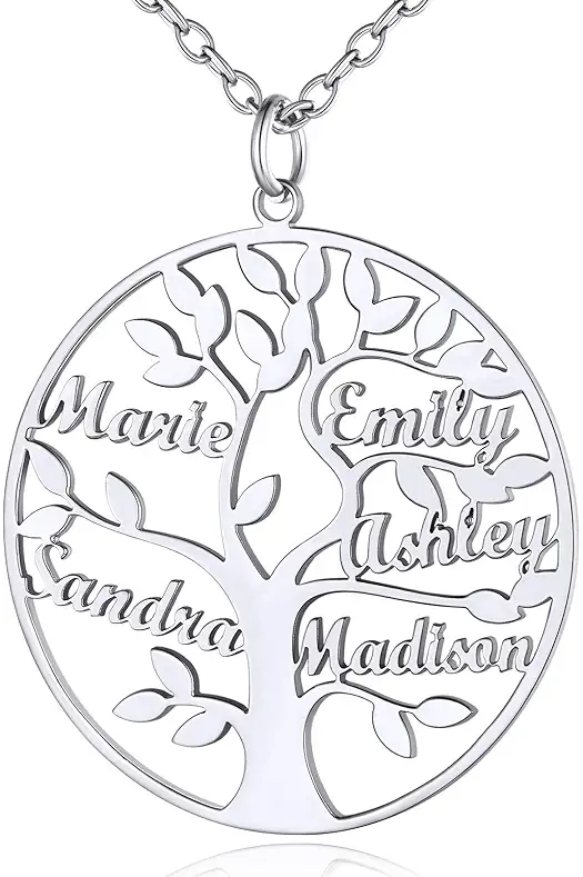 Custom4U Tree Of Life Necklace Personalized with 1-8...