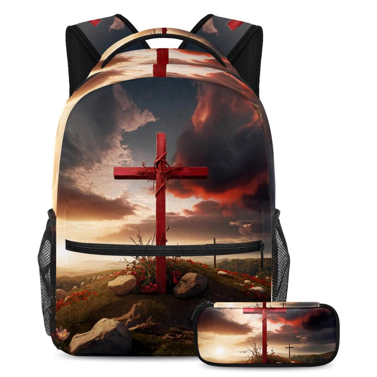 Sac à dos avec trousse multicolore 40cm pour garçons et filles - 7