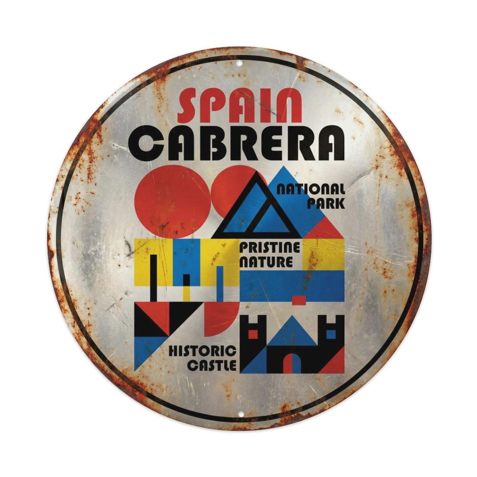 Este 8X8inch Style Cabrera Nature Spanish Mid Century European Journey Metal Tin Sign