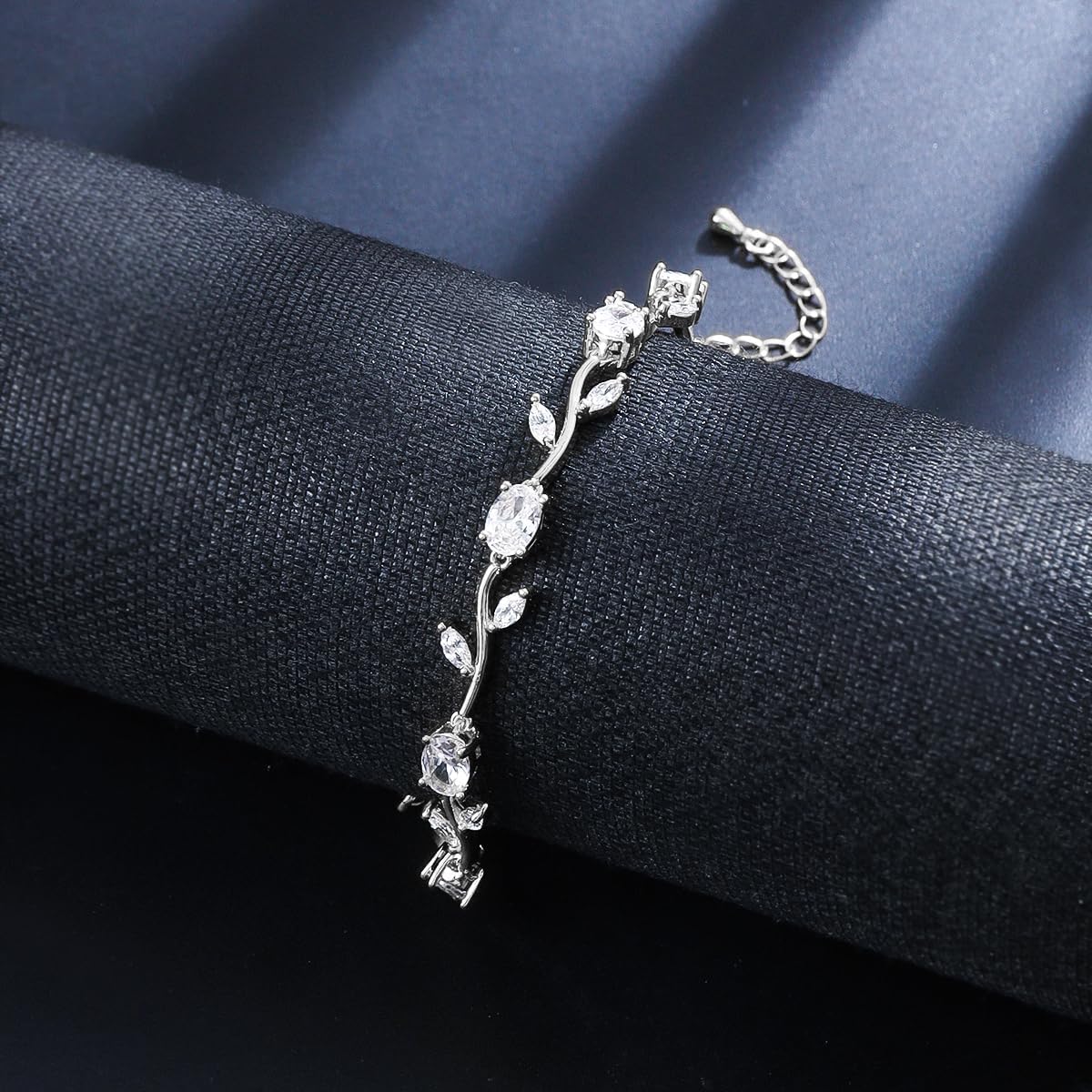 Gold/White Gold/Rose Gold Plated Cubic Zirconia Tennis Bracelets for Women Adjustable Dainty Rose Flower Wedding Brides Bracelets For Party Prom - Image 5