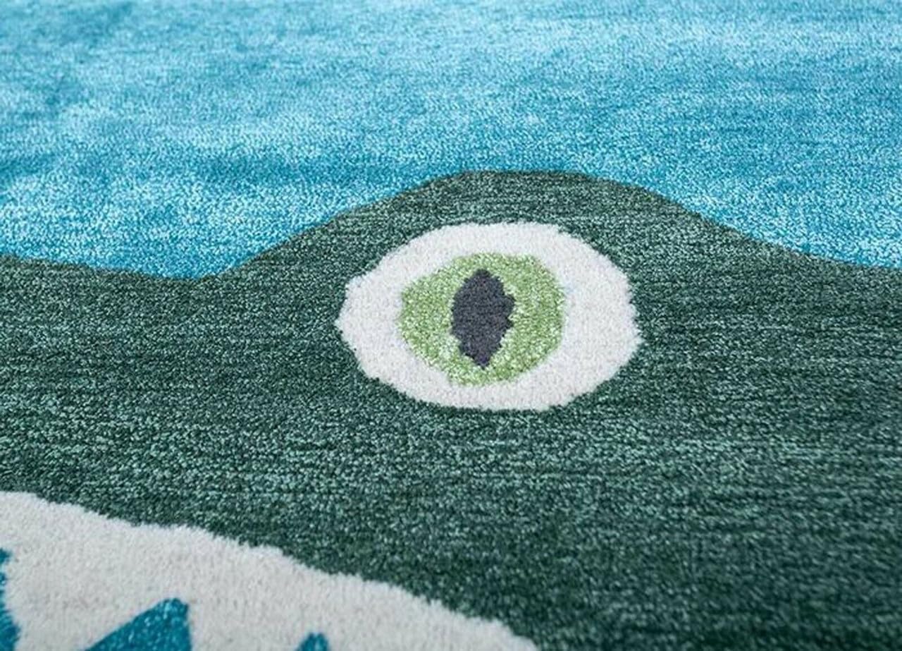Crocodile Kids Area Rug 9x12 ft | Hand Tufted Animal Theme Carpet