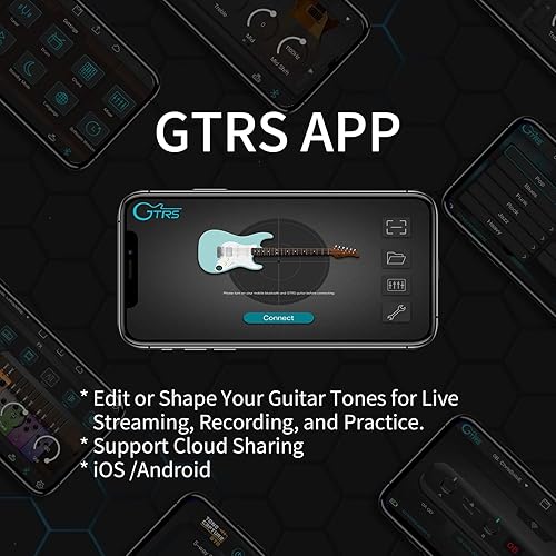 Miniatura 4 de GTRS W800 - Kit de guitarra eléctrica profesional con sistema de proceso inteligente de simulaciones de guitarra, efectos de bucle de tambor,