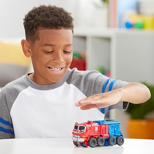 Miniatura 8 de Transformers Bumblebee Cyberverse Adventures Dinobots Unite Smash Changer Optimus Prime figura de acción, juguetes para niños y niñas de 6 años y