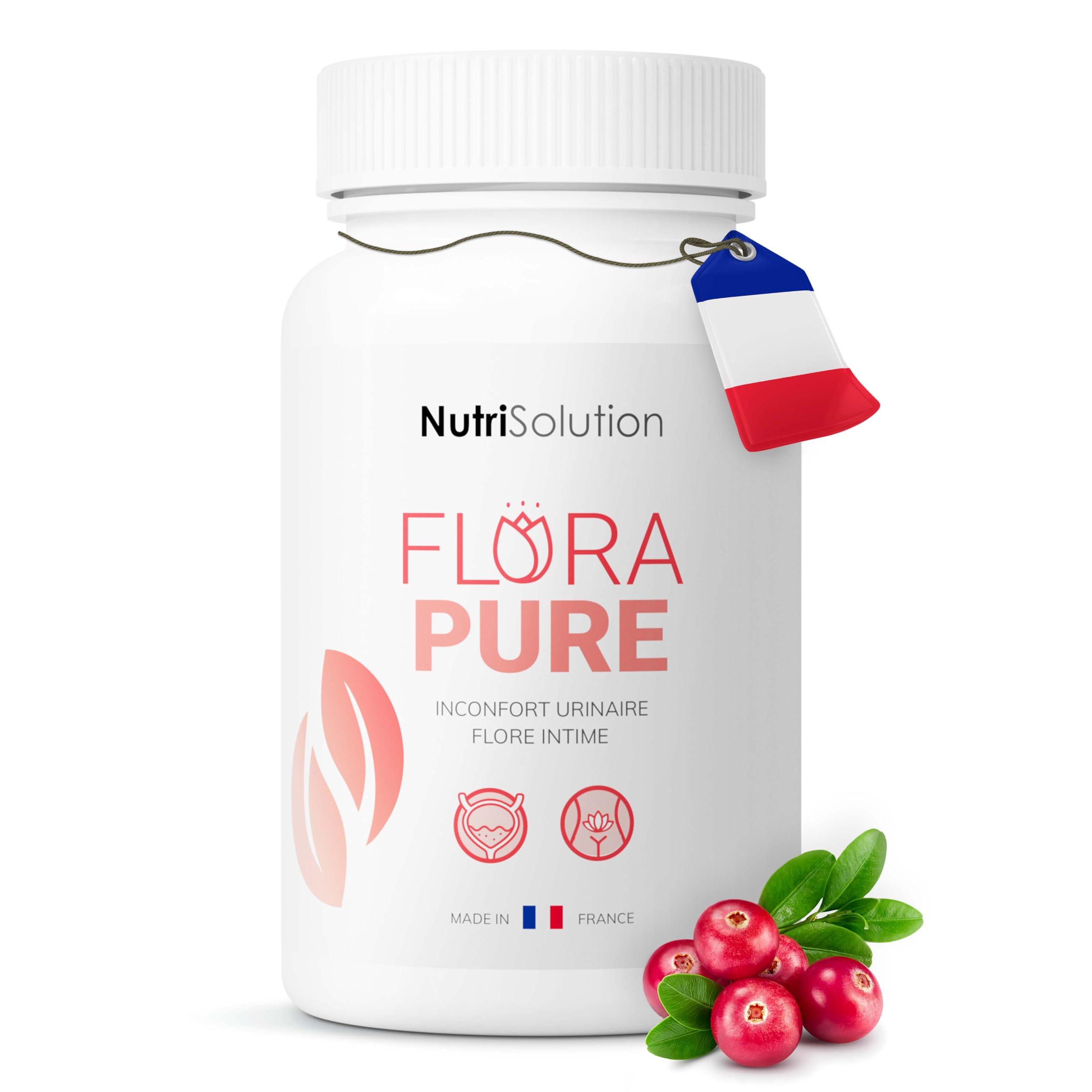 FloraPure de NutriSolution : Soutien Avancé Santé Urinaire - Mélange Naturel Cranberry, D-Mannose & Piloselle - Favorise le Confort Vésical & Bien-être Urinaire - 60 Gélules - Fabriqué en France (1)