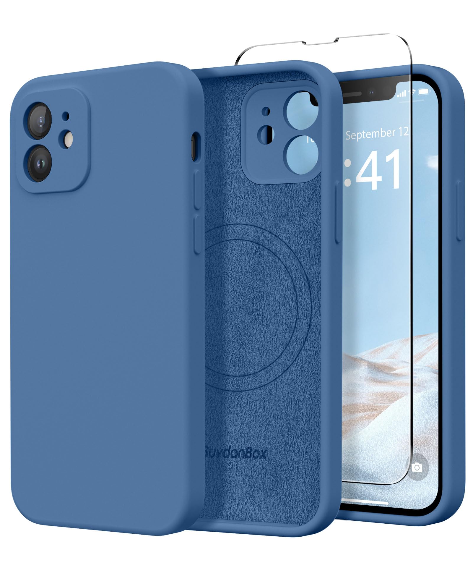 Magnetic for iPhone 12 Case Silicone Lake Blue