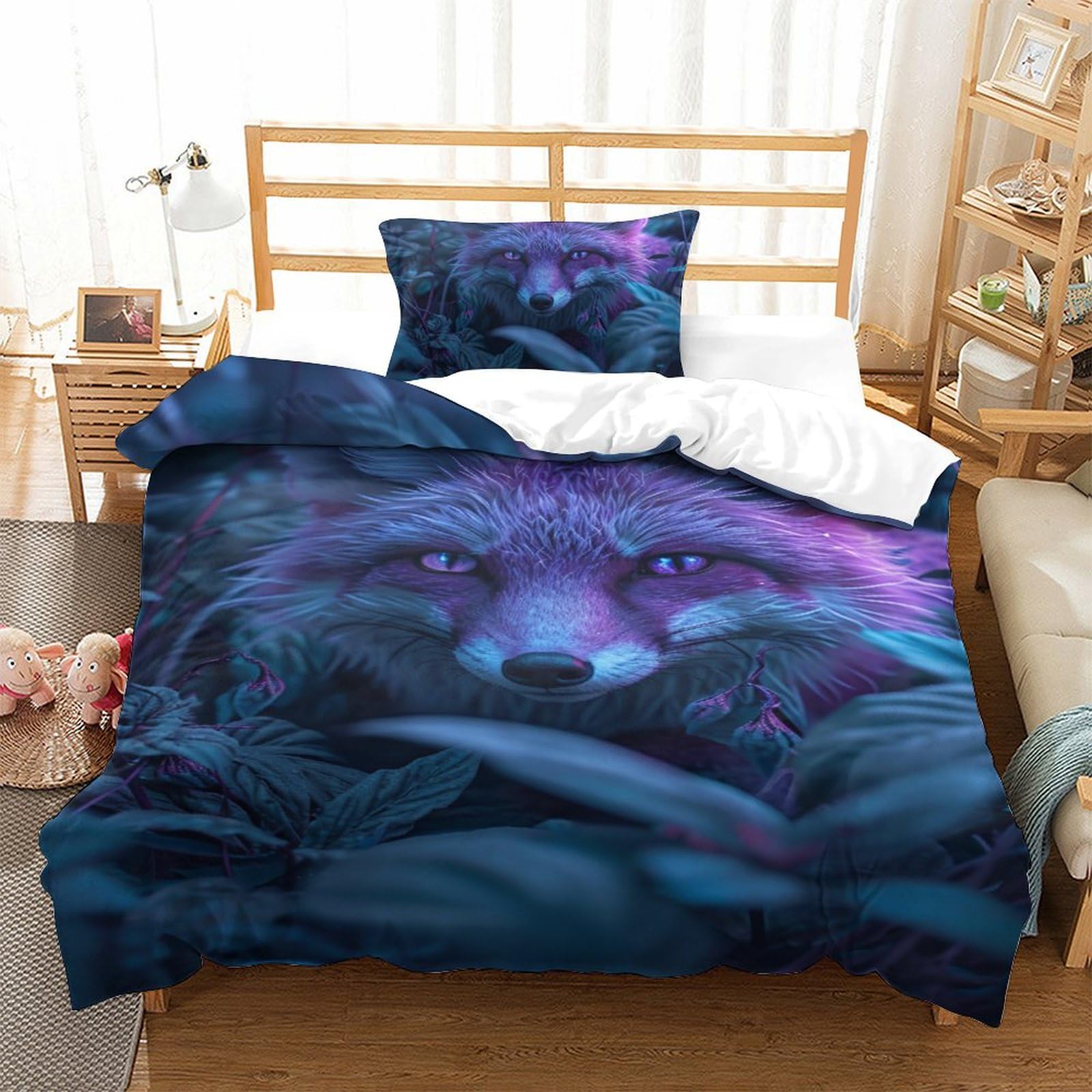 Housse de couette Renard de la Jungle de qualité supérieure en microfibre douce