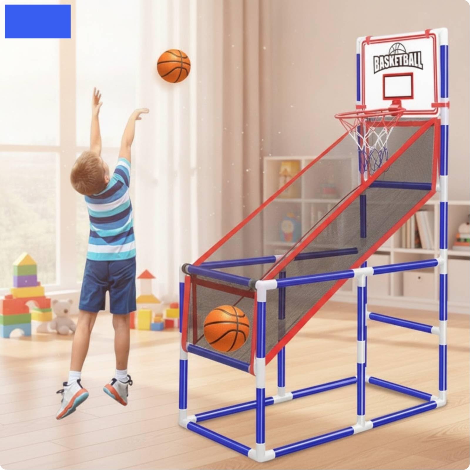 harayaa da Lancio con Tabellone | Compatto, Set Basket con Palline e Pompa, per Casa, Famiglie, Bambini