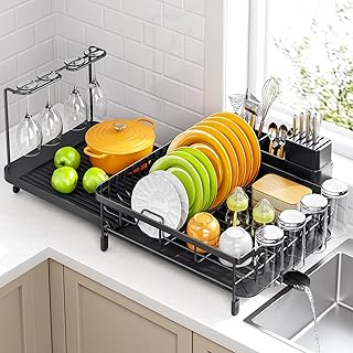 Large Dish Drying Rack – Expandable Dish Rack for Kitchen Counter, Multi...